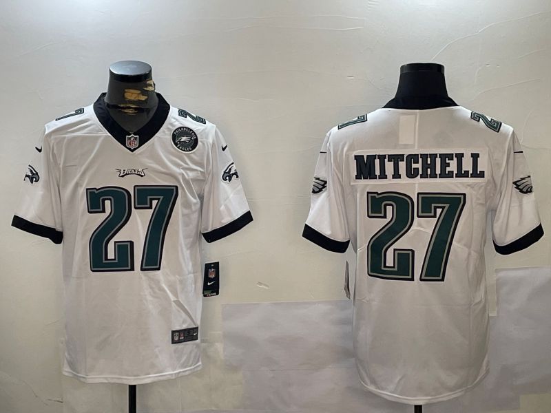 Men Philadelphia Eagles #27 Mitchell White 2024 Nike Vapor Limited NFL Jersey style 1